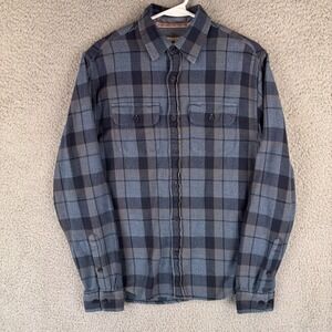 The Normal Brand Shirt Mens Small Blue Plaid Flannel Long Sleeve Button Up Soft